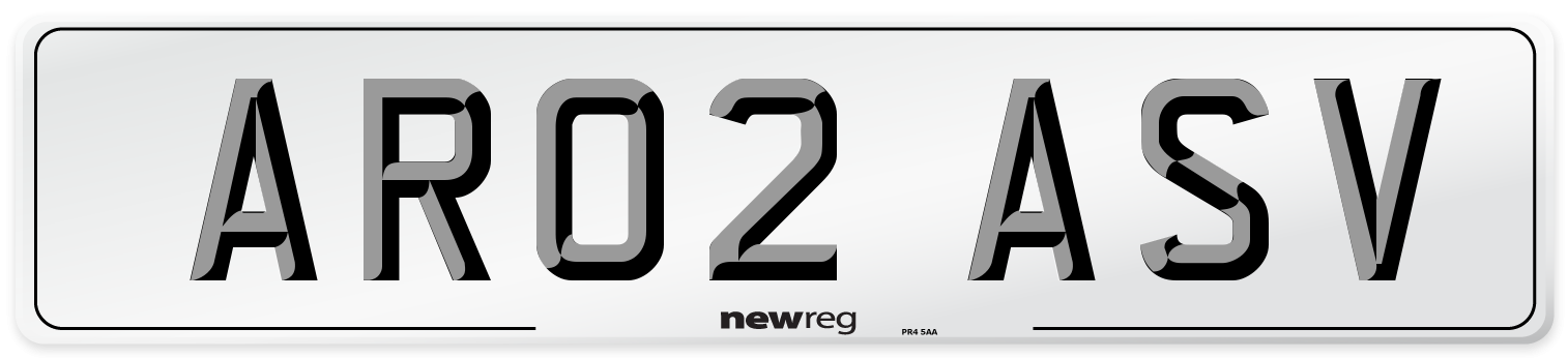 AR02 ASV Number Plate from New Reg